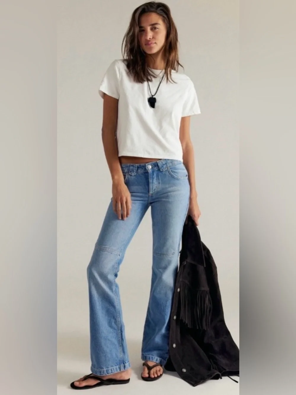 Free People Flora Low Rise Bootcut Jeans Botton Pocket Mai Tai Sky color NWT 30